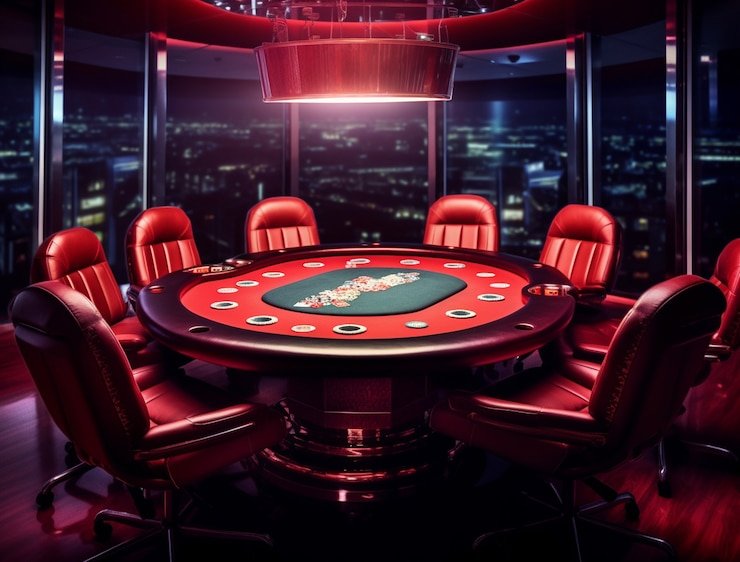 Studio live merdeka138 dengan dealer Caribbean Stud Poker dan tampilan multi-kamera